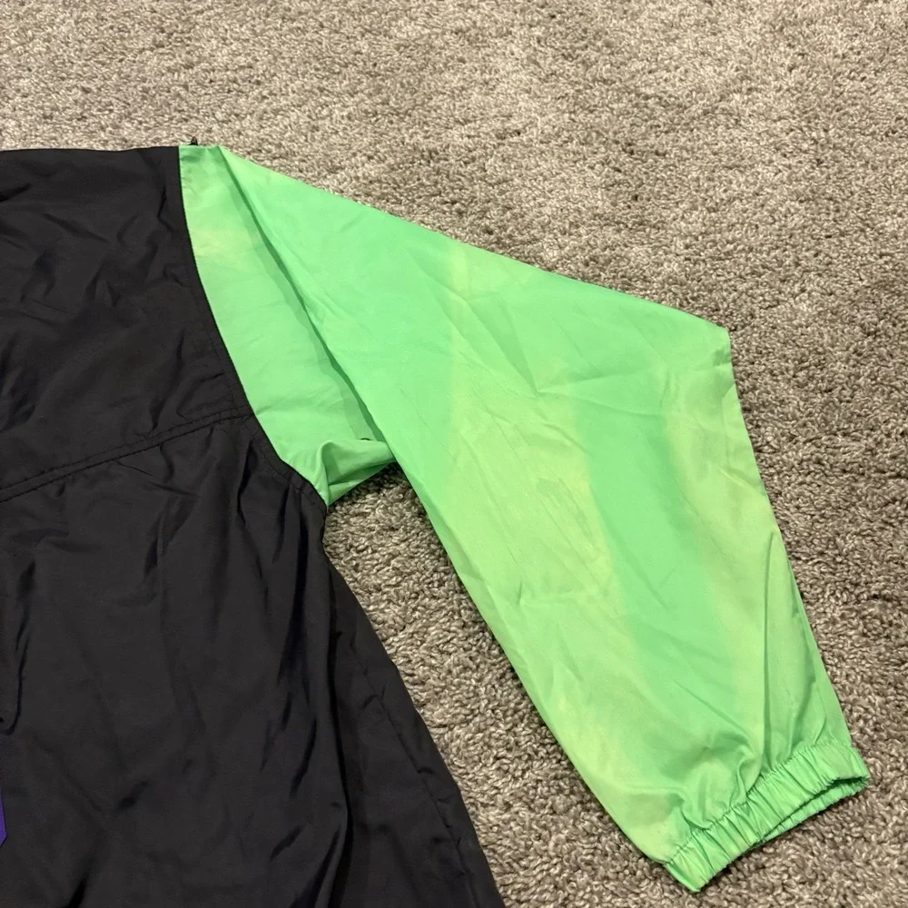 Vintage Skyr Jacket Mens XL Black Purple Green Anorak Color Windbreaker Outdoor